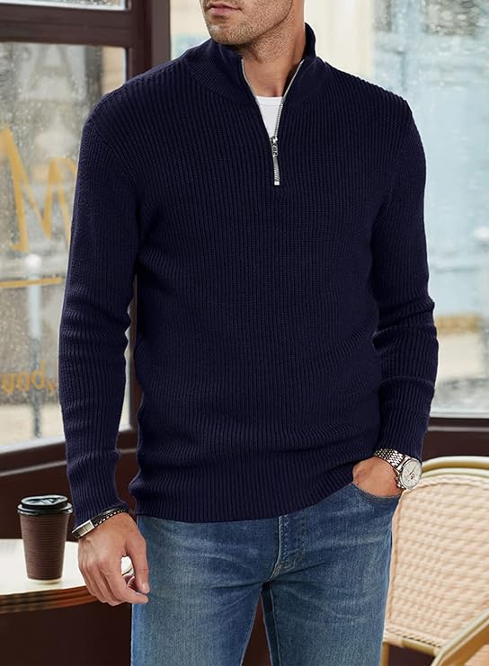 Trenton | Men's Italian Half-Zip Sweater