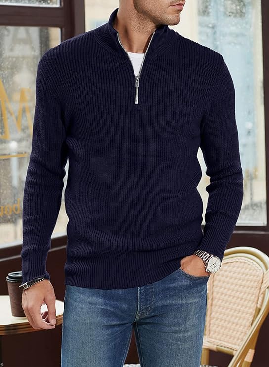 Trenton | Men's Italian Half-Zip Sweater