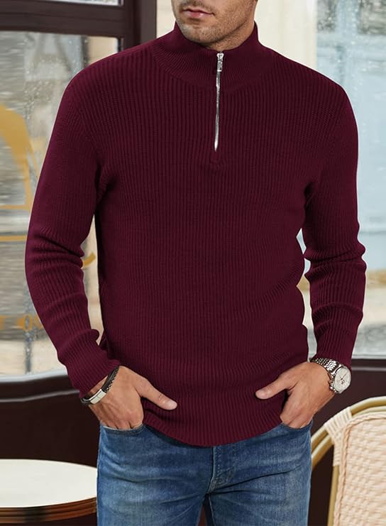 Trenton | Men's Italian Half-Zip Sweater