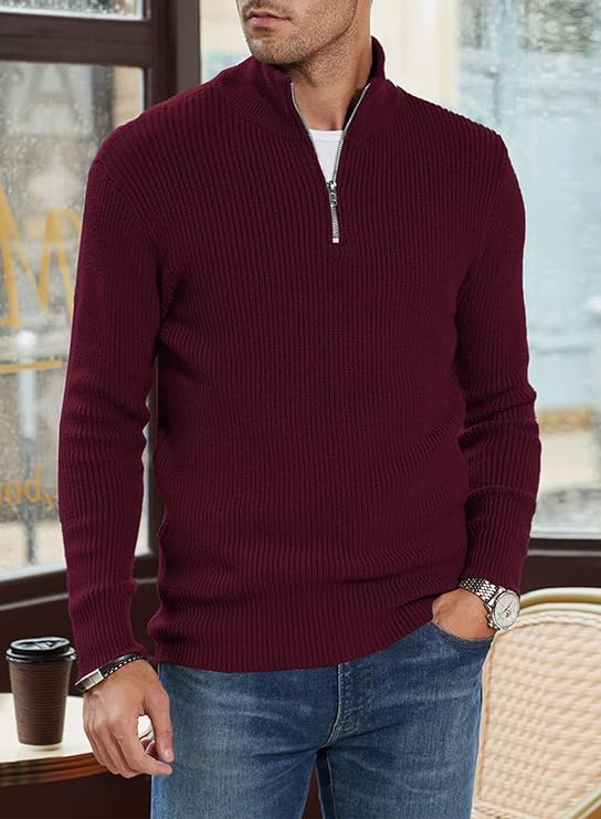 Trenton | Men's Italian Half-Zip Sweater