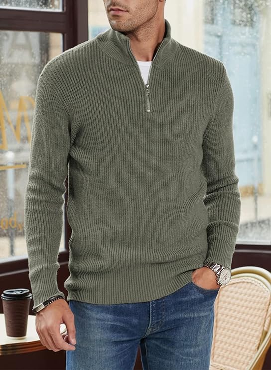 Trenton | Men's Italian Half-Zip Sweater