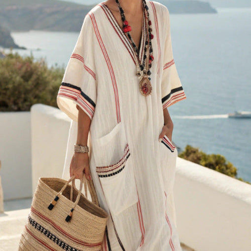 Robe Caftan "Camille" – Esprit Méditerranéen