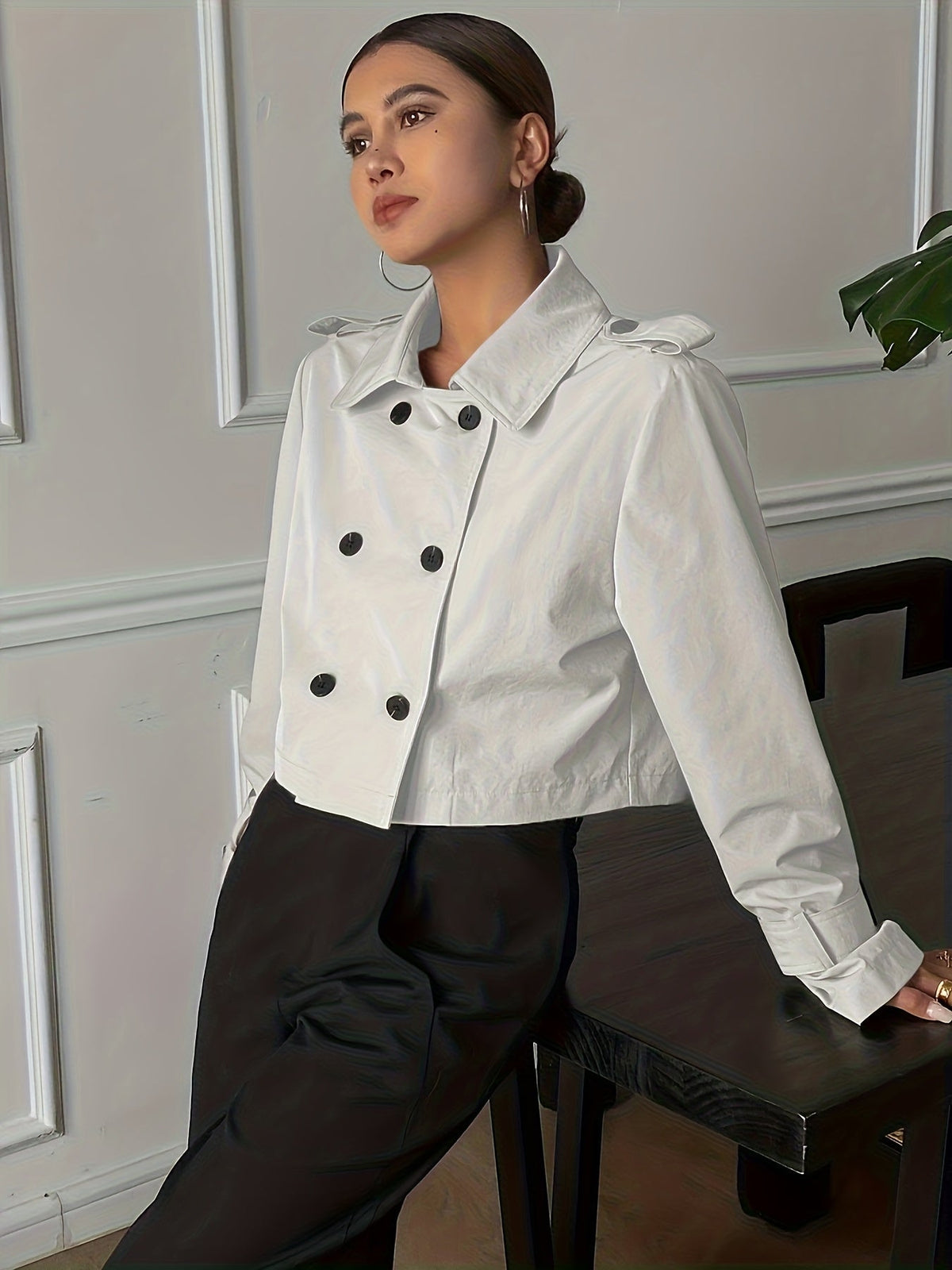 Josephine | Women's Khaki Twill Pea Coat