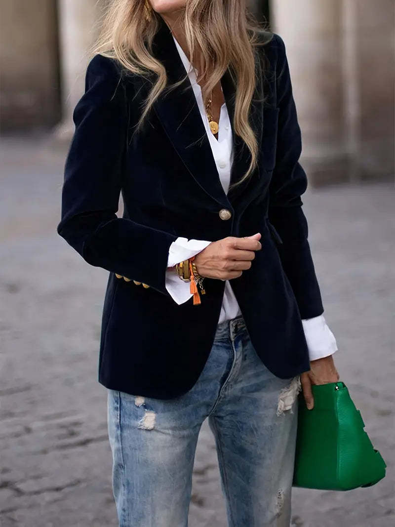 Seraphine | Women's Fitted Velvet Lapel Collar Blazer