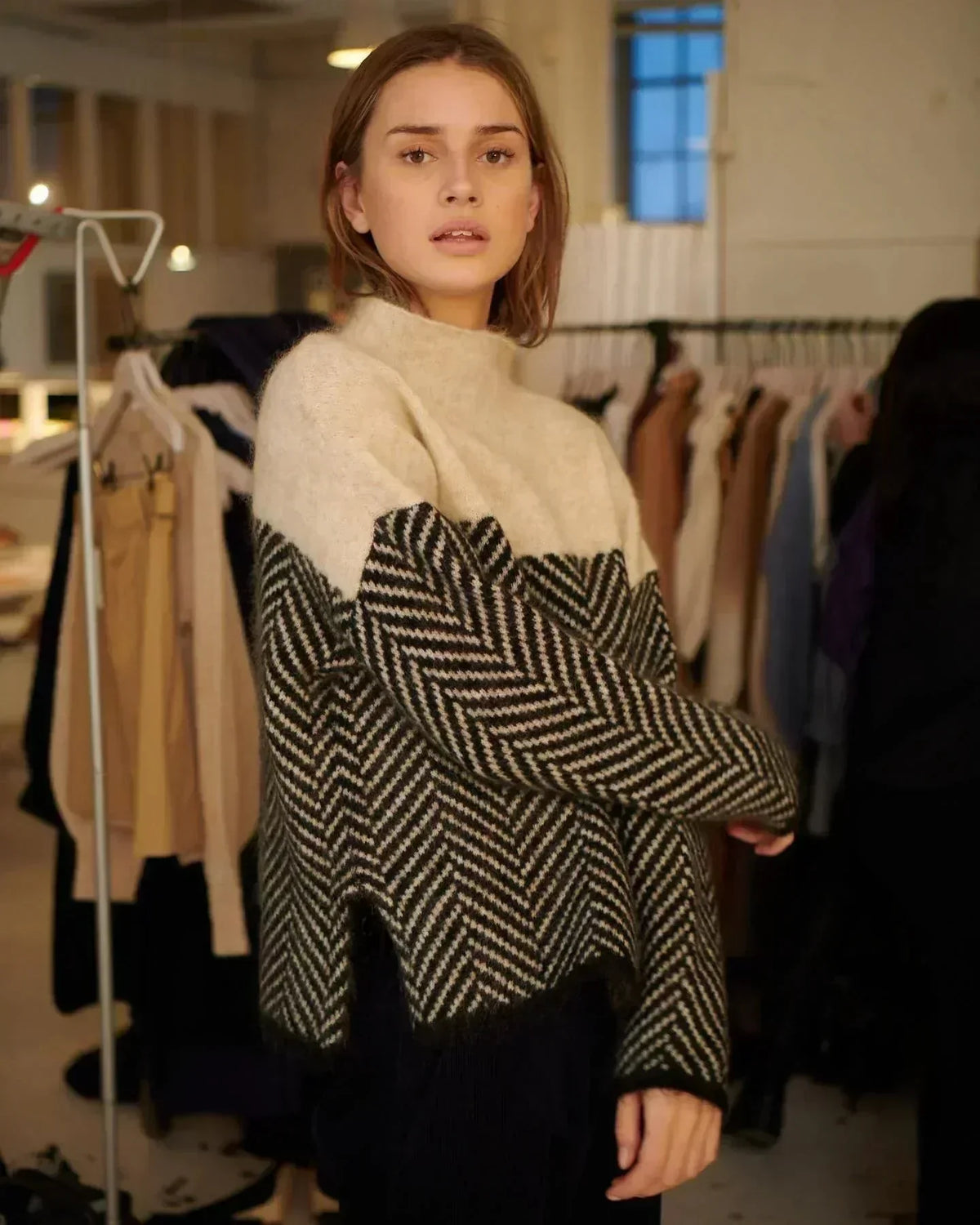 Wren | Chevron Turtleneck Sweater