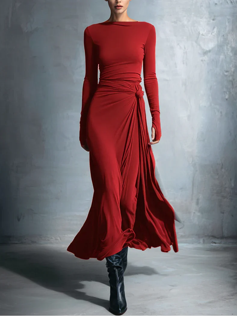 Naiara ❘ Robe longue à nœud latéral