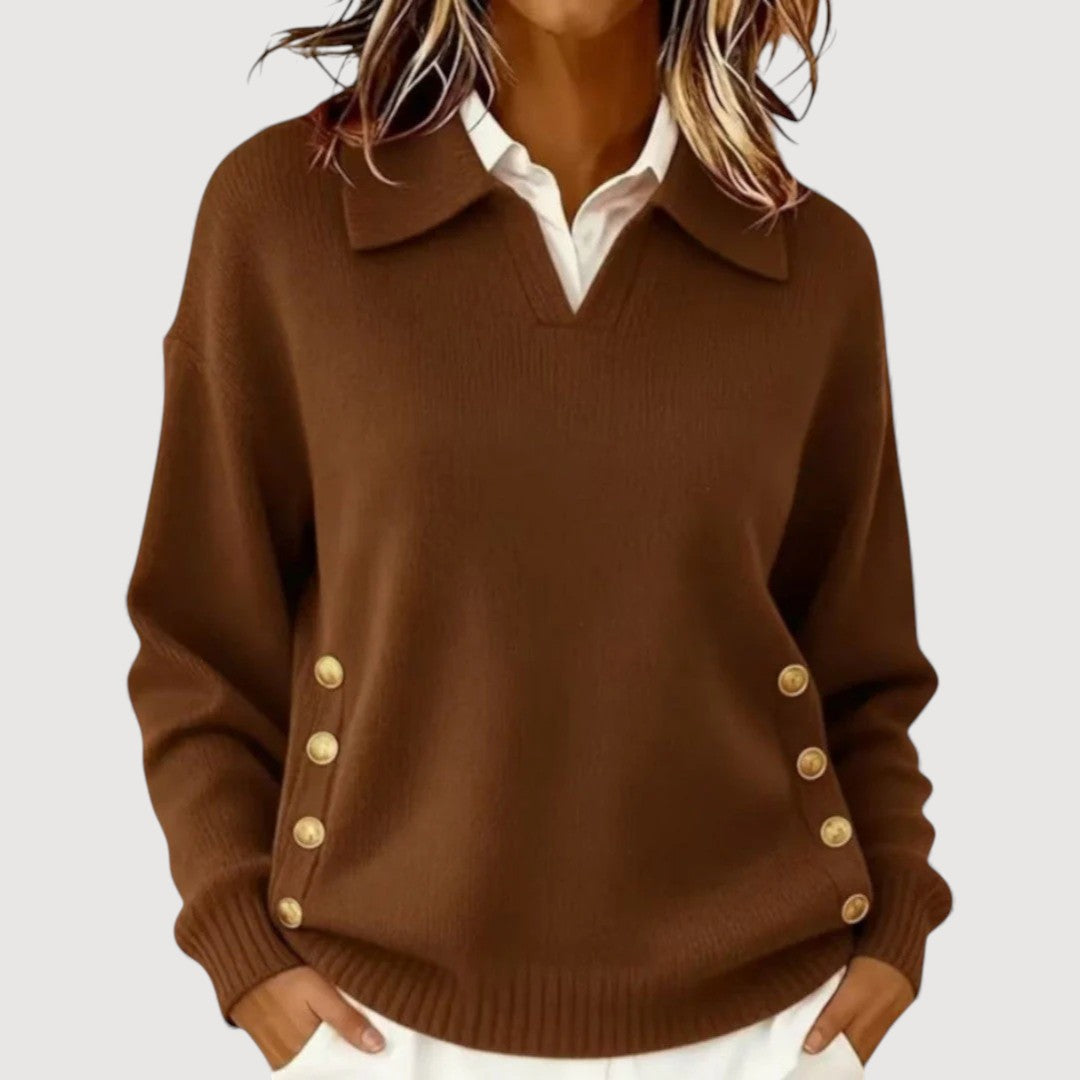 Aira | Comfortable Button Knit Sweater