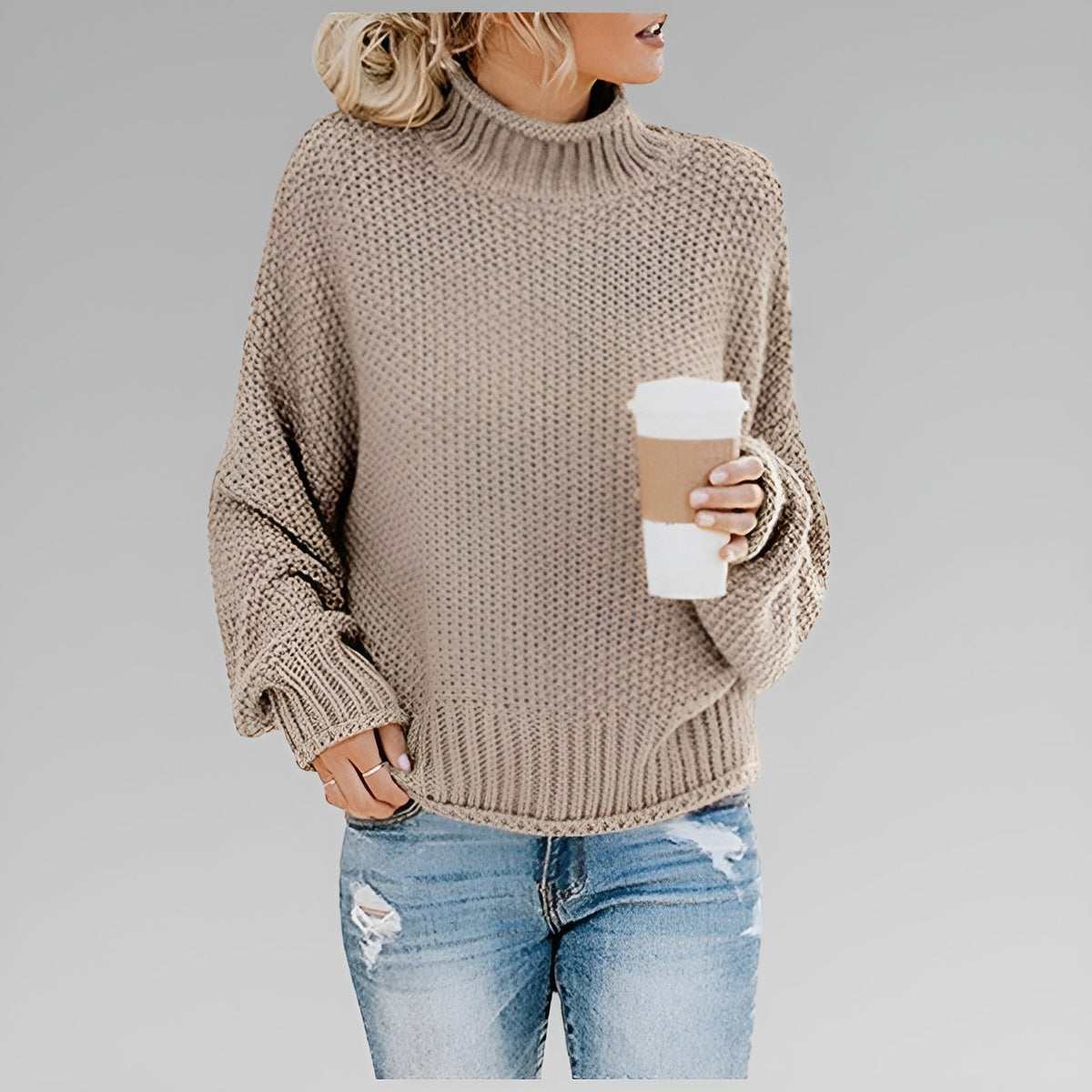 Anna | Women's Classic Crew Neck Relaxed Fit Knit Sweater