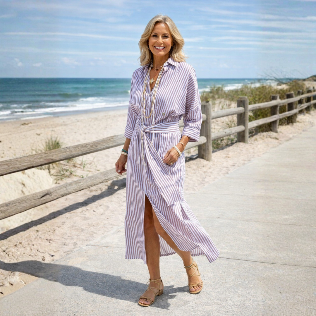Noa | Striped Midi Dress