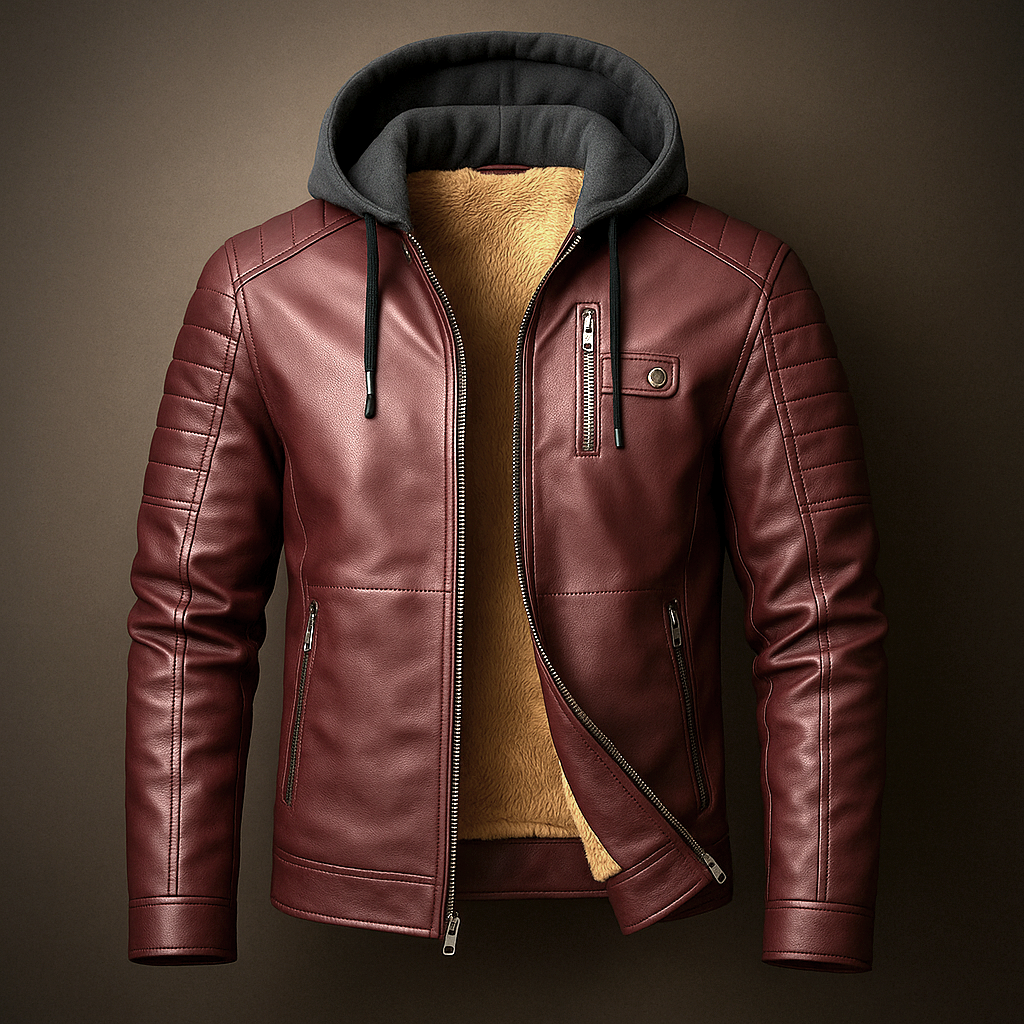 Toby | Hooded Leather Jacket