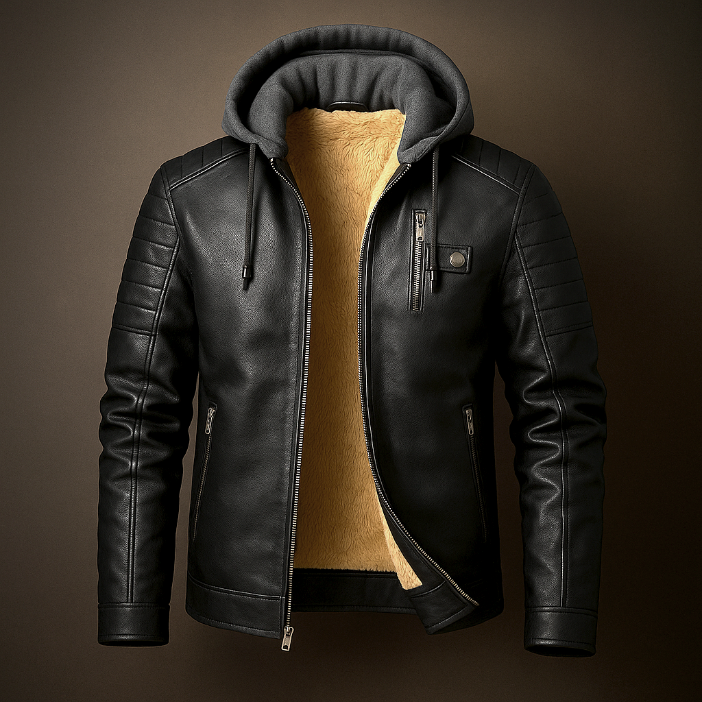 Toby | Hooded Leather Jacket