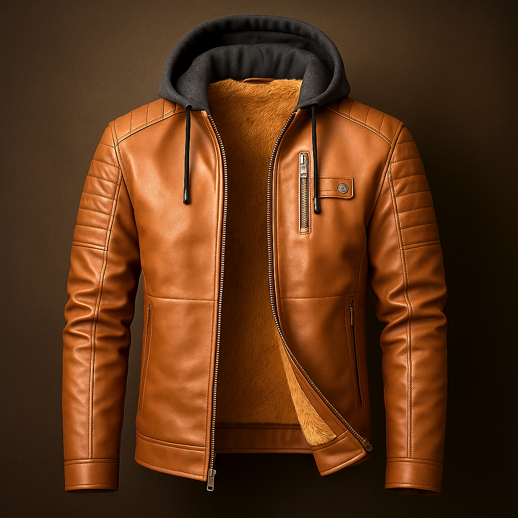 Toby | Hooded Leather Jacket