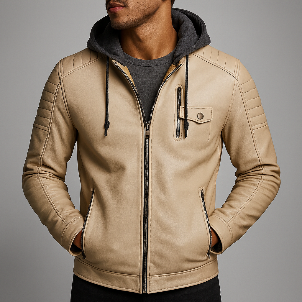 Toby | Hooded Leather Jacket