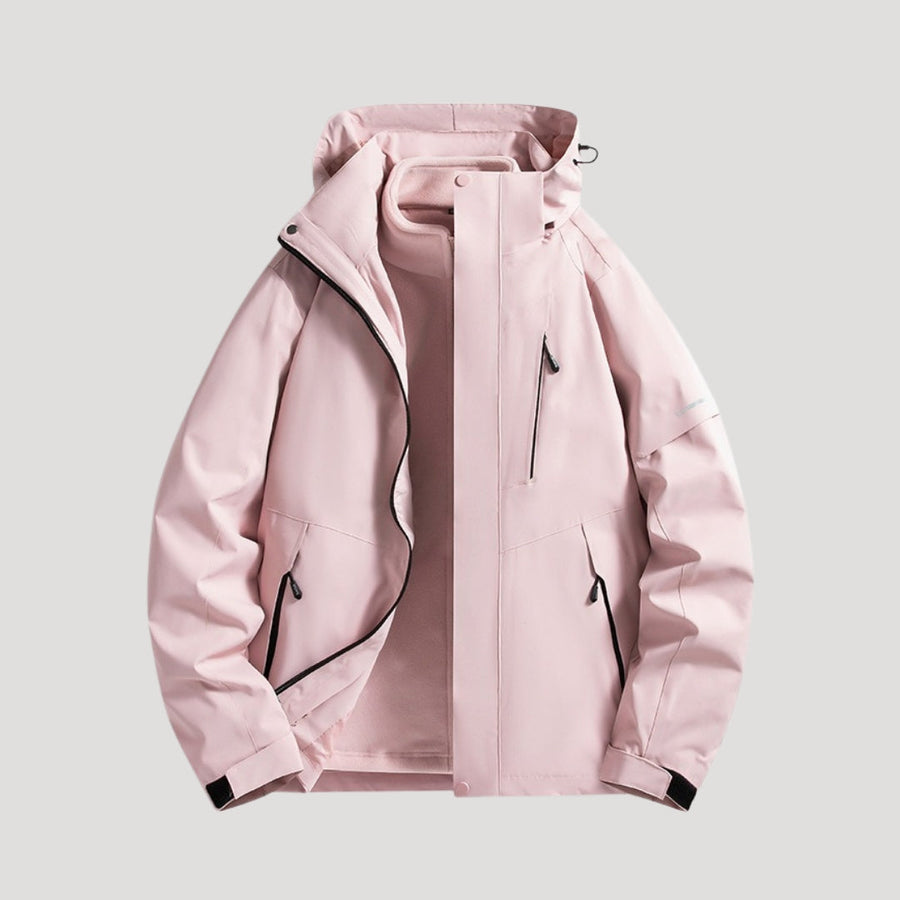 Sophie | Womens Waterproof Fleece Lined Hooded Rain Jacket