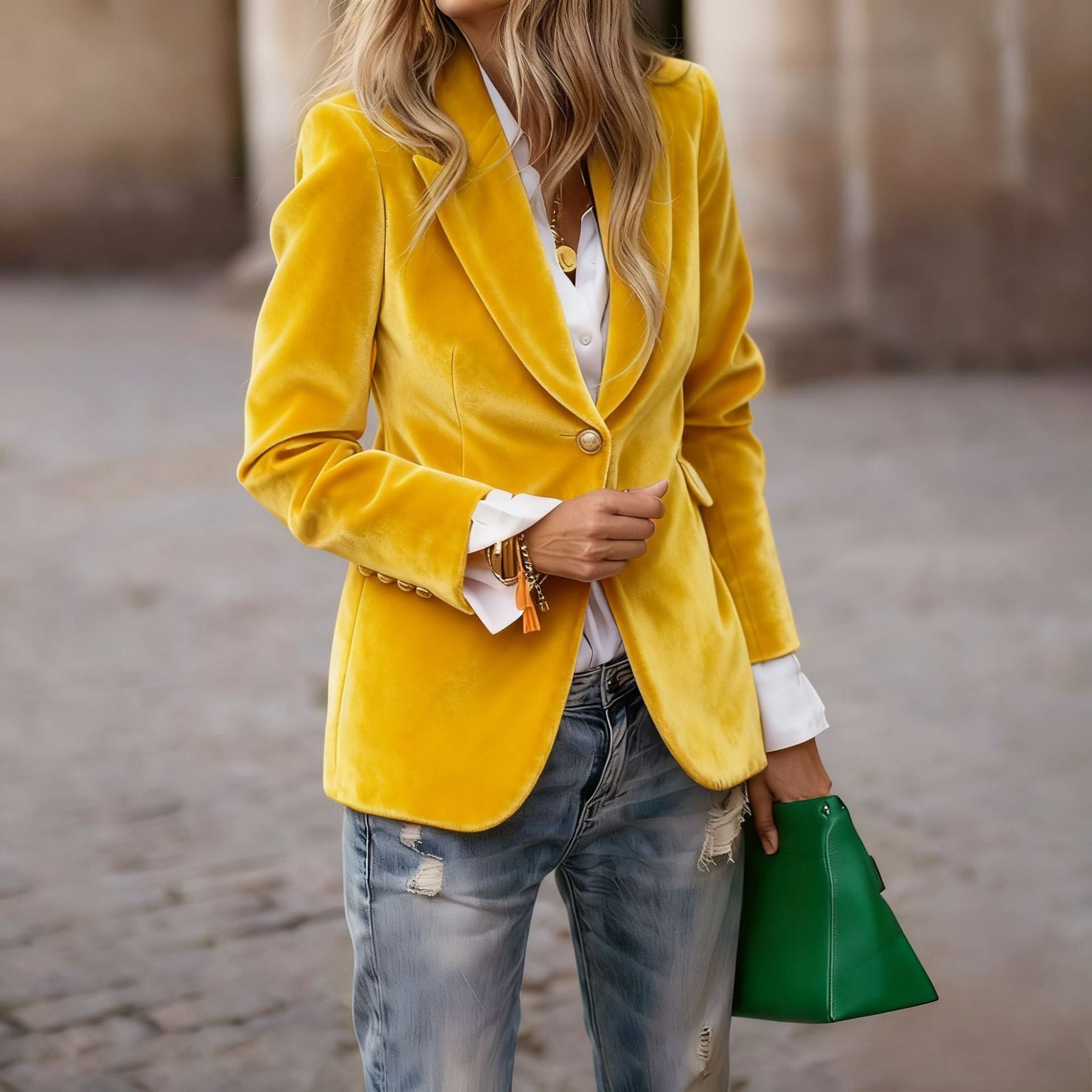 Seraphine | Women's Fitted Velvet Lapel Collar Blazer