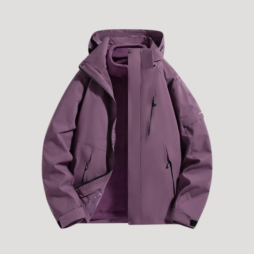 Sophie | Womens Waterproof Fleece Lined Hooded Rain Jacket