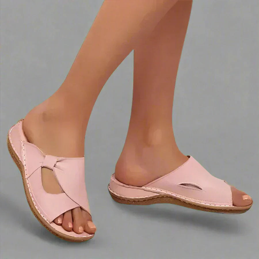 Sabine | Women's Open-Toe Stitched Comfortable Slides