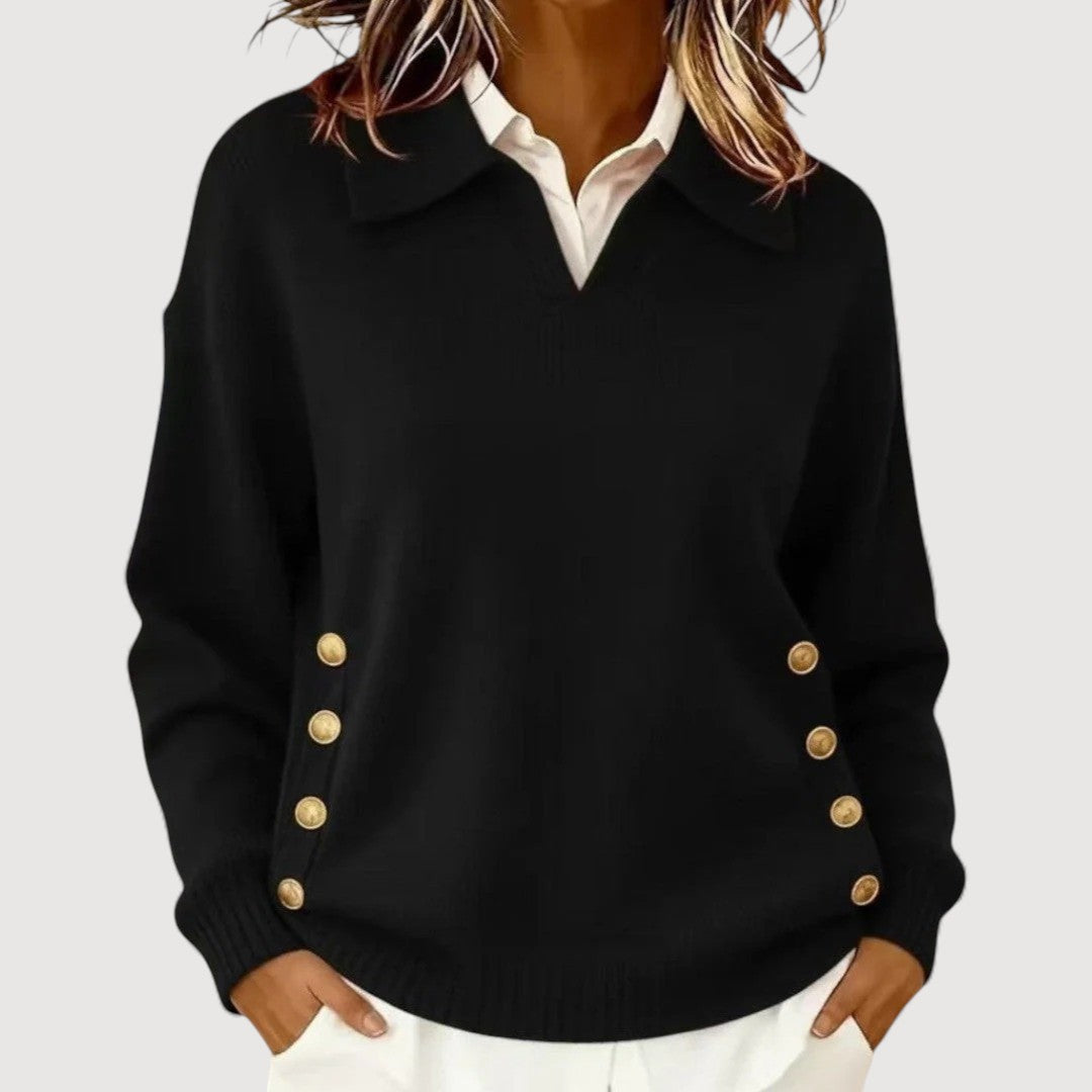 Aira | Comfortable Button Knit Sweater