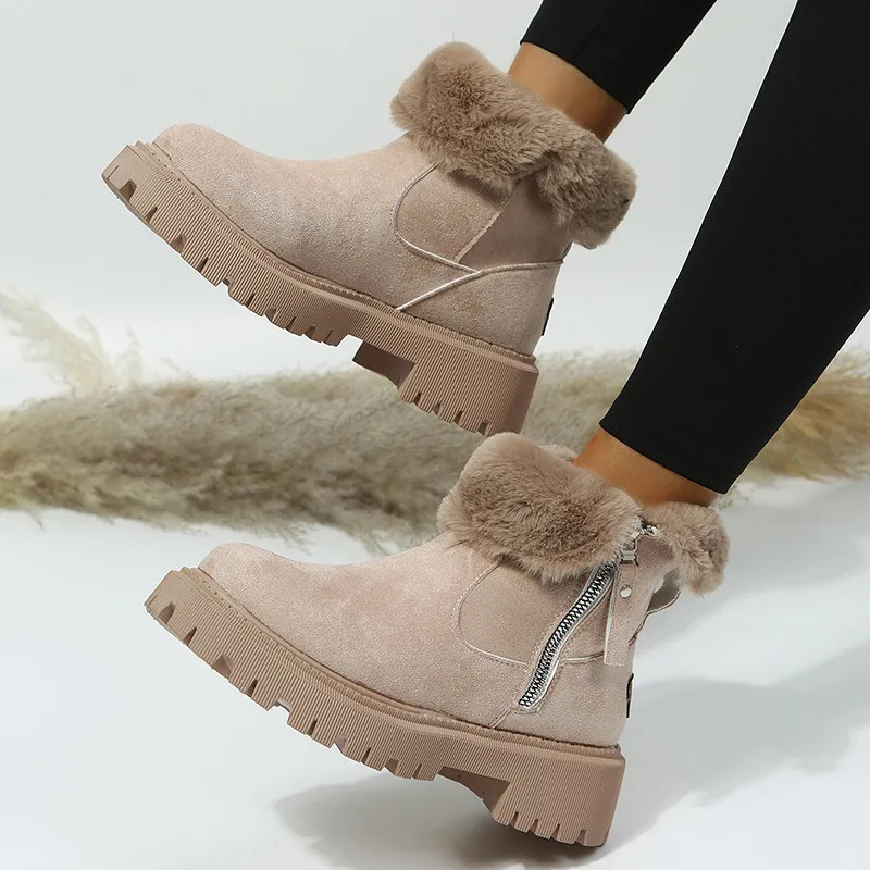 Primrose | Women's Faux Fur Platform Lug Sole Ankle Boots