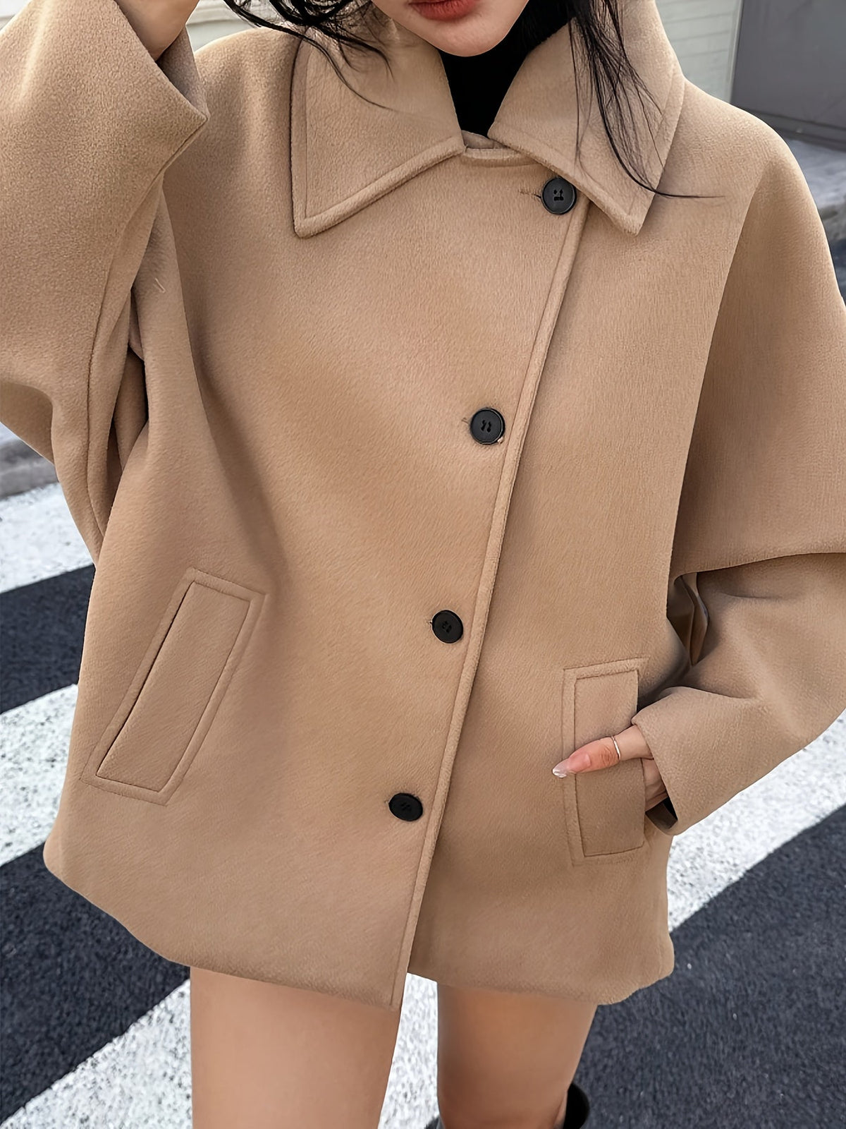 Coraline | Women's Batwing Sleeve Pea Coat