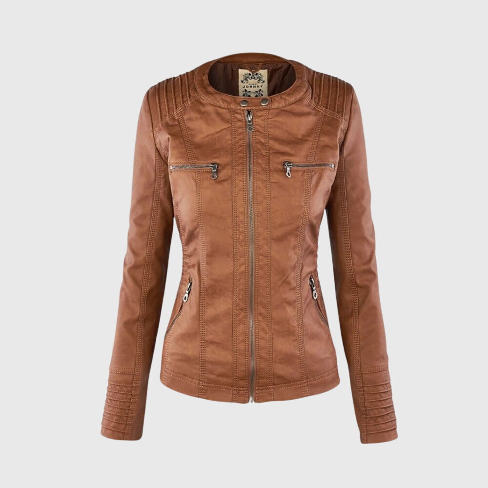 Karoline | Women's Hooded Leather Jacket