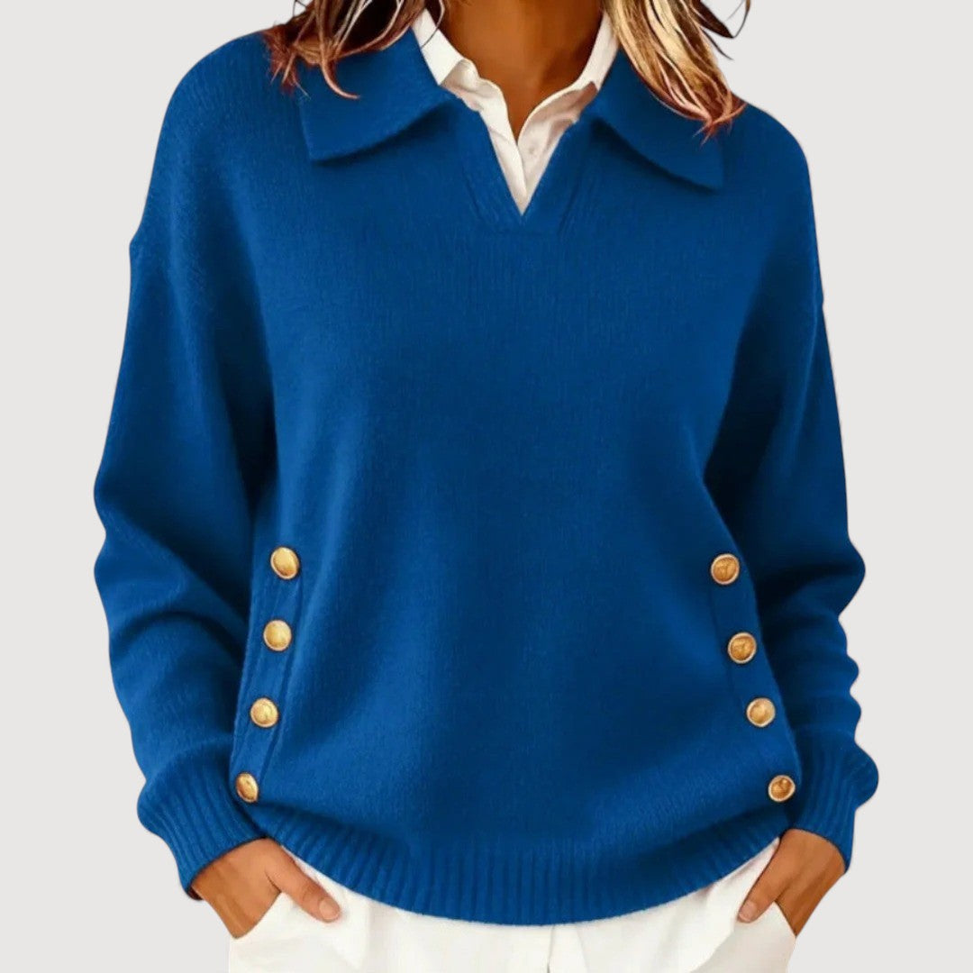 Aira | Comfortable Button Knit Sweater