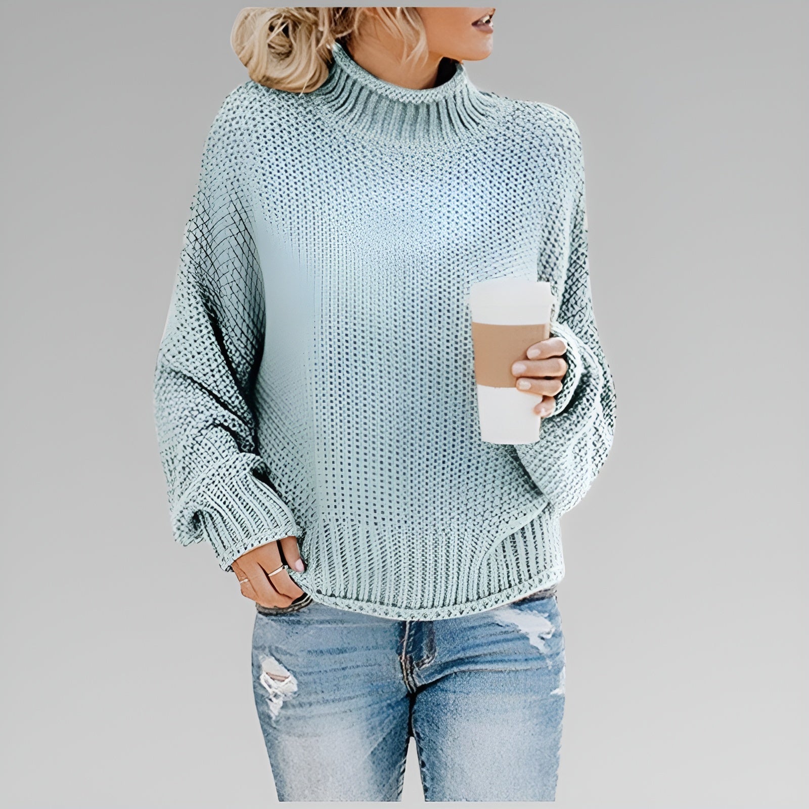 Anna | Women's Classic Crew Neck Relaxed Fit Knit Sweater