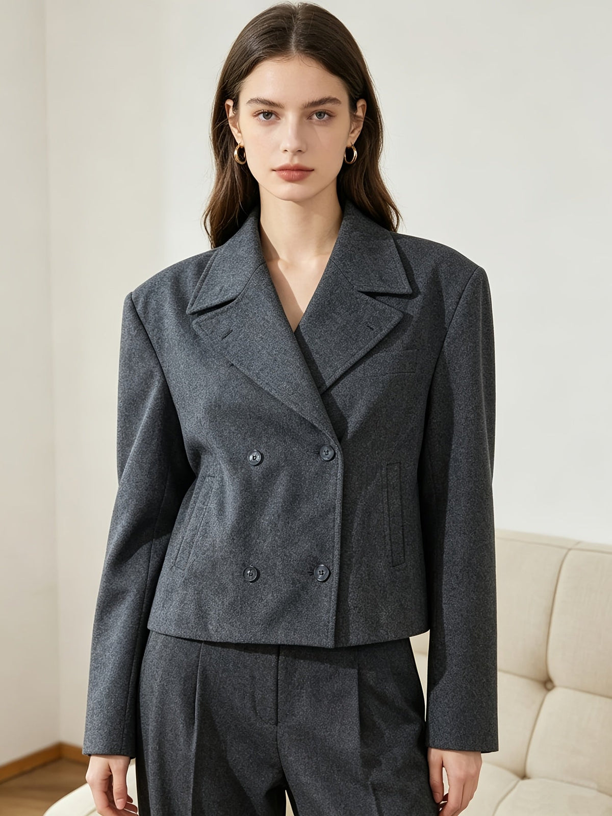 Juniper | Women's Wool Cropped Pea Coat