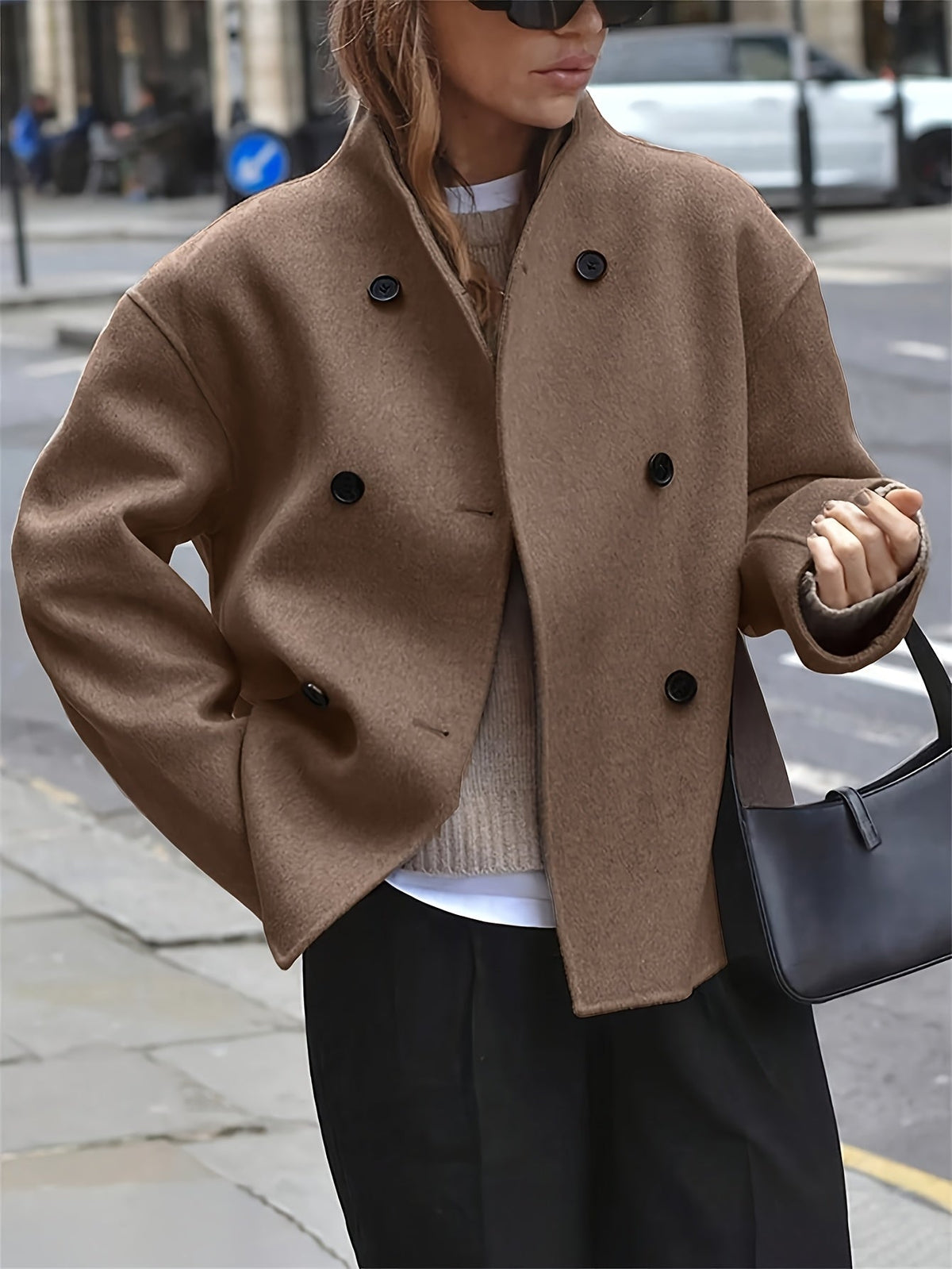 Ophelia | Women's Camel Wool Pea Coat