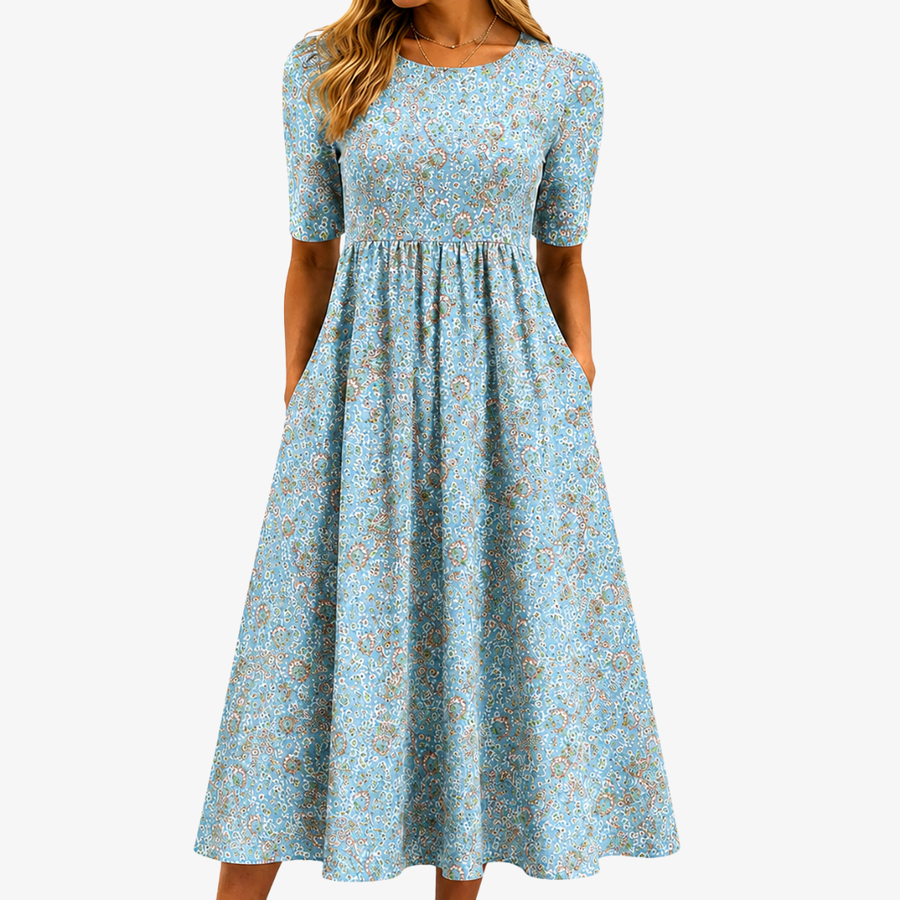 Seaside Mosaic Pocket Maxi Dress