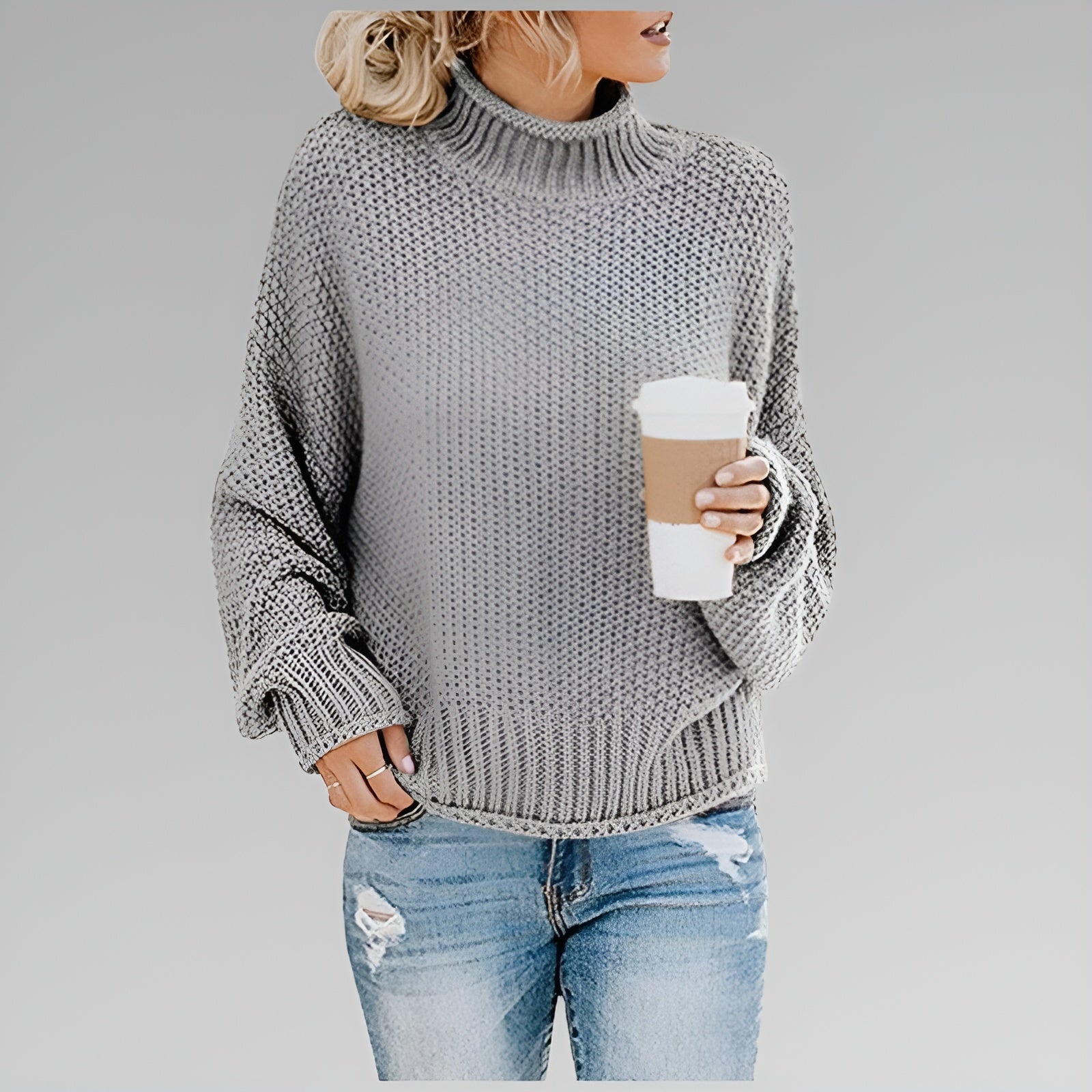 Anna | Women's Classic Crew Neck Relaxed Fit Knit Sweater