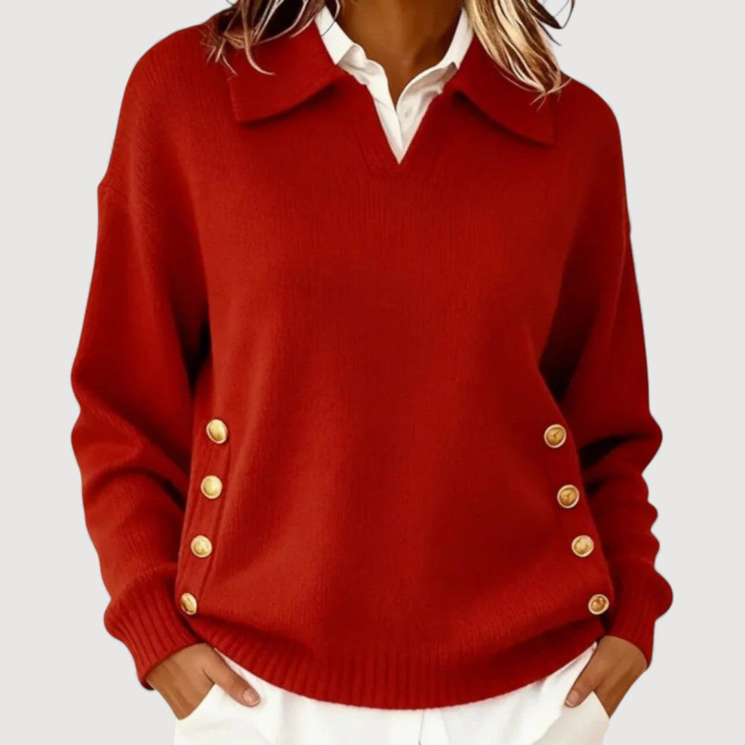 Aira | Comfortable Button Knit Sweater
