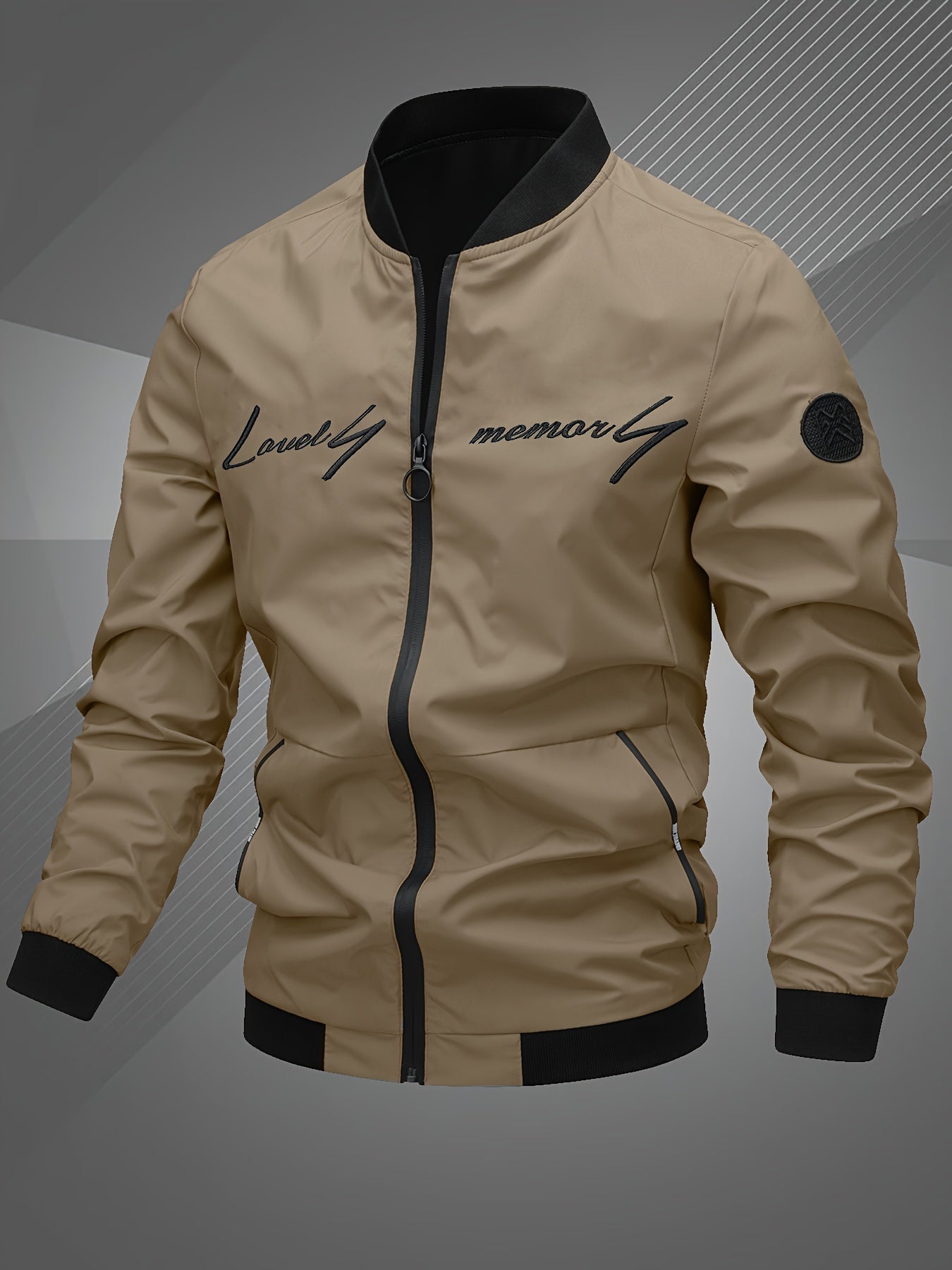 Alexander | Men's Casual Zip-Up Bomber Jacket Embroidered Graphic