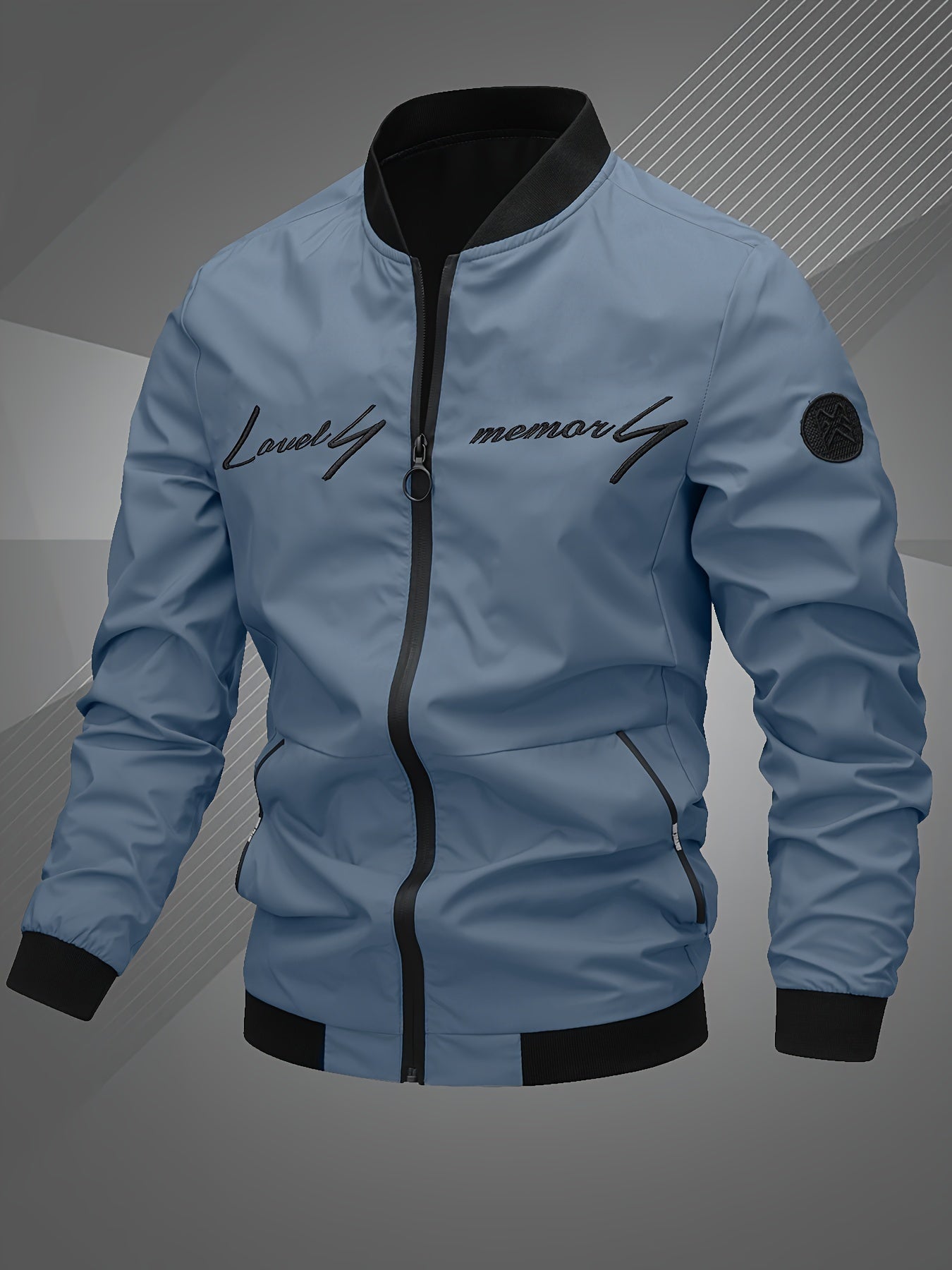 Alexander | Men's Casual Zip-Up Bomber Jacket Embroidered Graphic