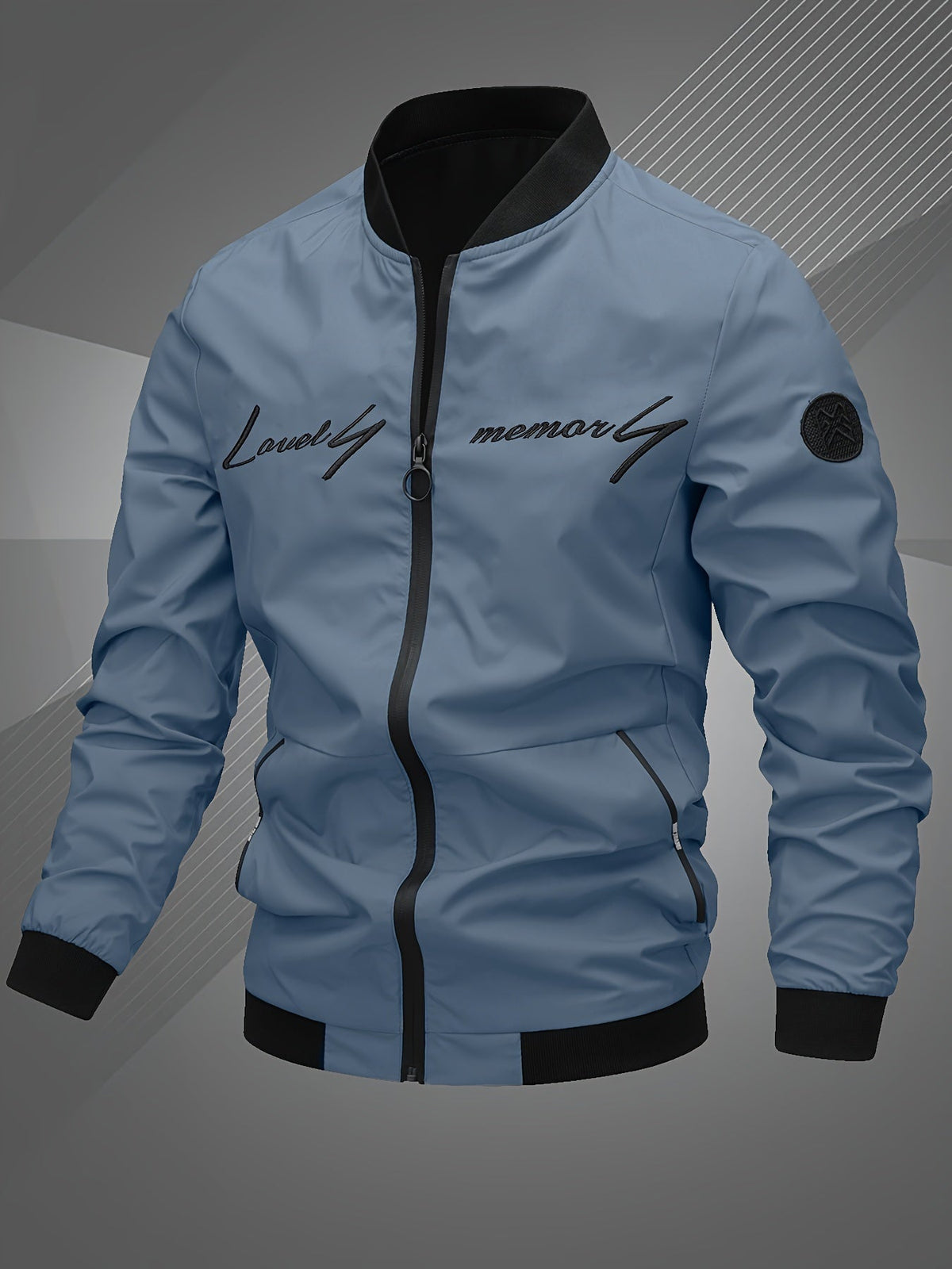 Alexander | Men's Casual Zip-Up Bomber Jacket Embroidered Graphic