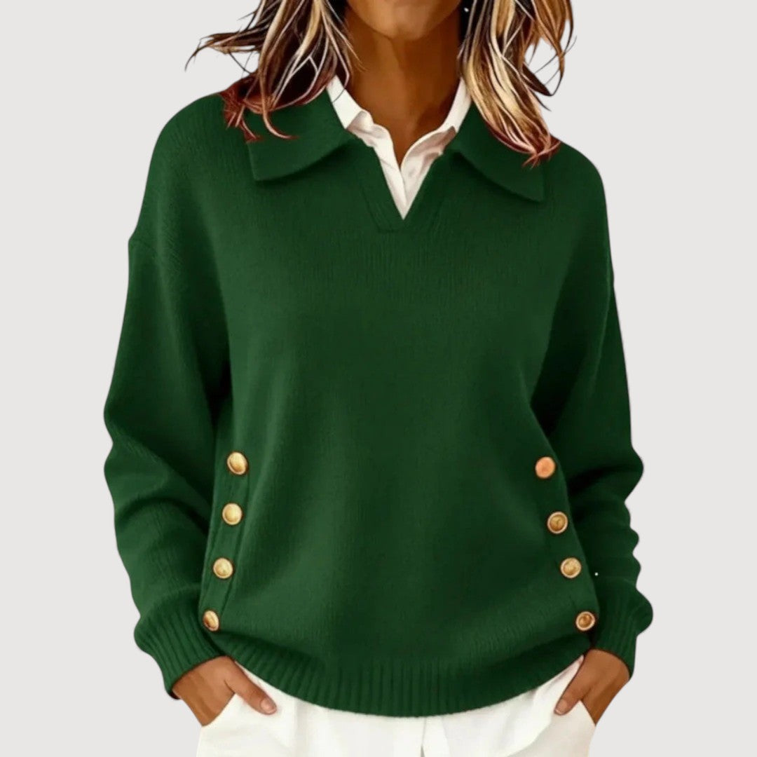 Aira | Comfortable Button Knit Sweater