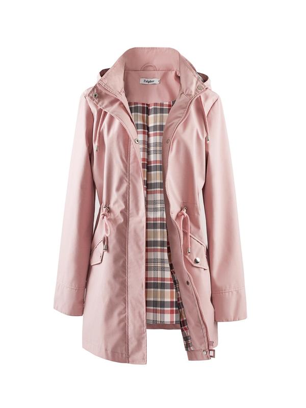 Abigail | Womens Hooded Plaid Lined Waterproof Rain Jacket