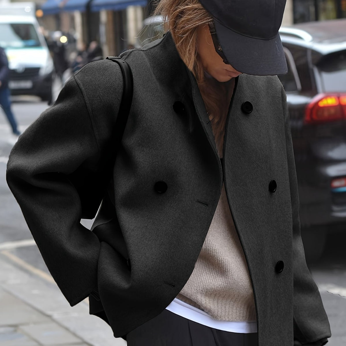 Marlowe | Women's Wool Stand Collar Pea Coat
