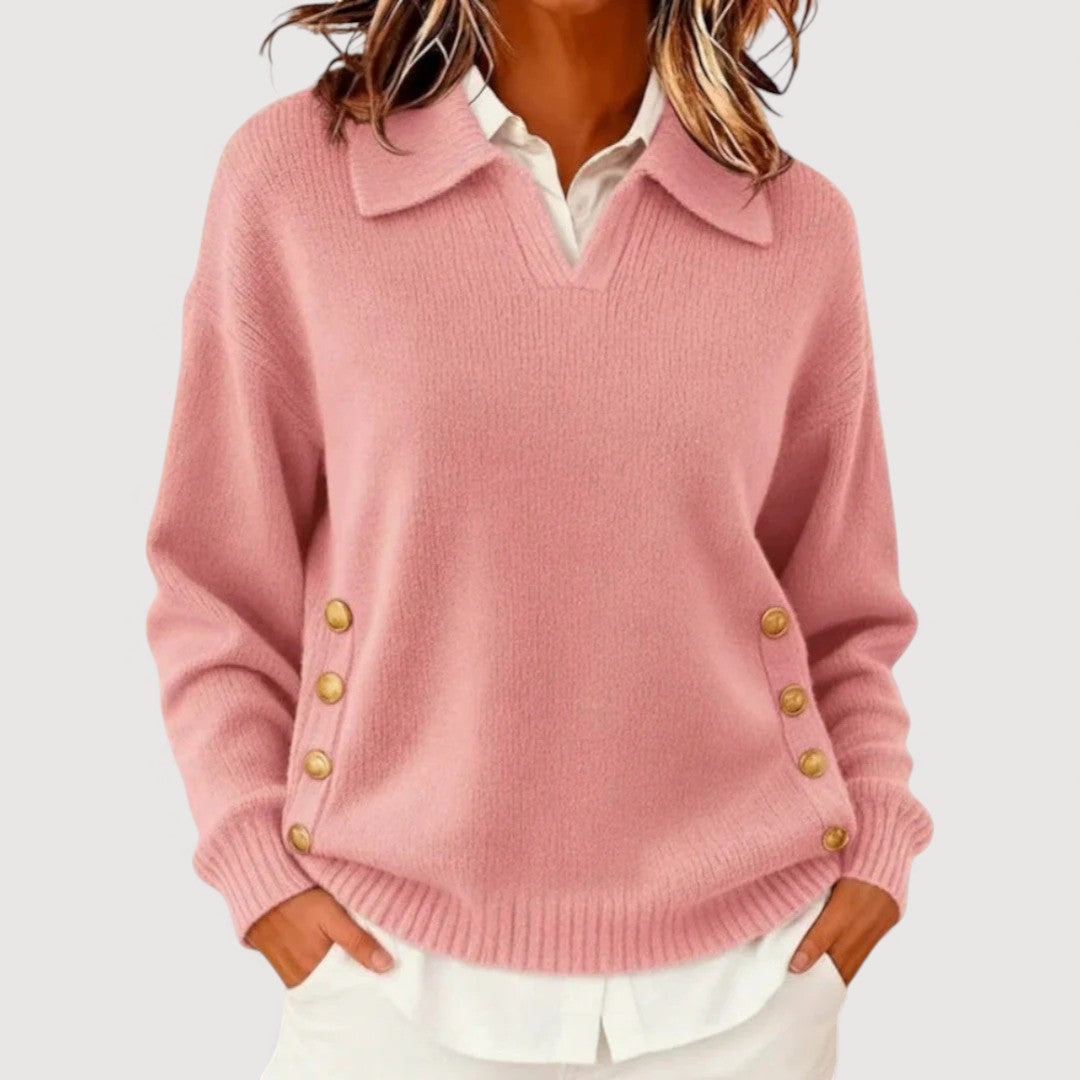 Aira | Comfortable Button Knit Sweater
