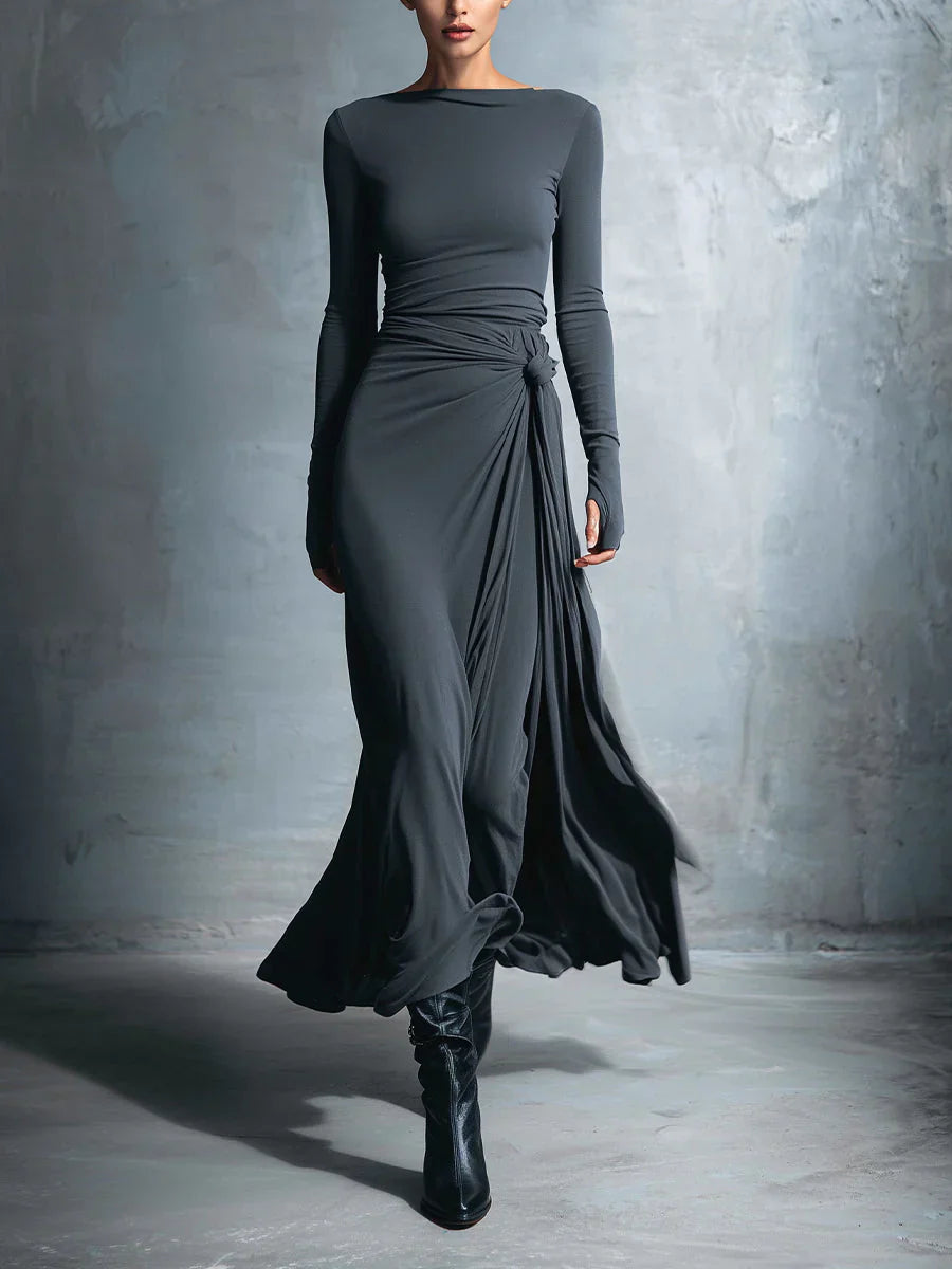 Naiara ❘ Robe longue à nœud latéral