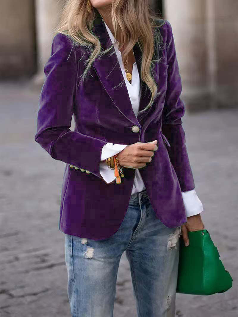 Seraphine | Women's Fitted Velvet Lapel Collar Blazer