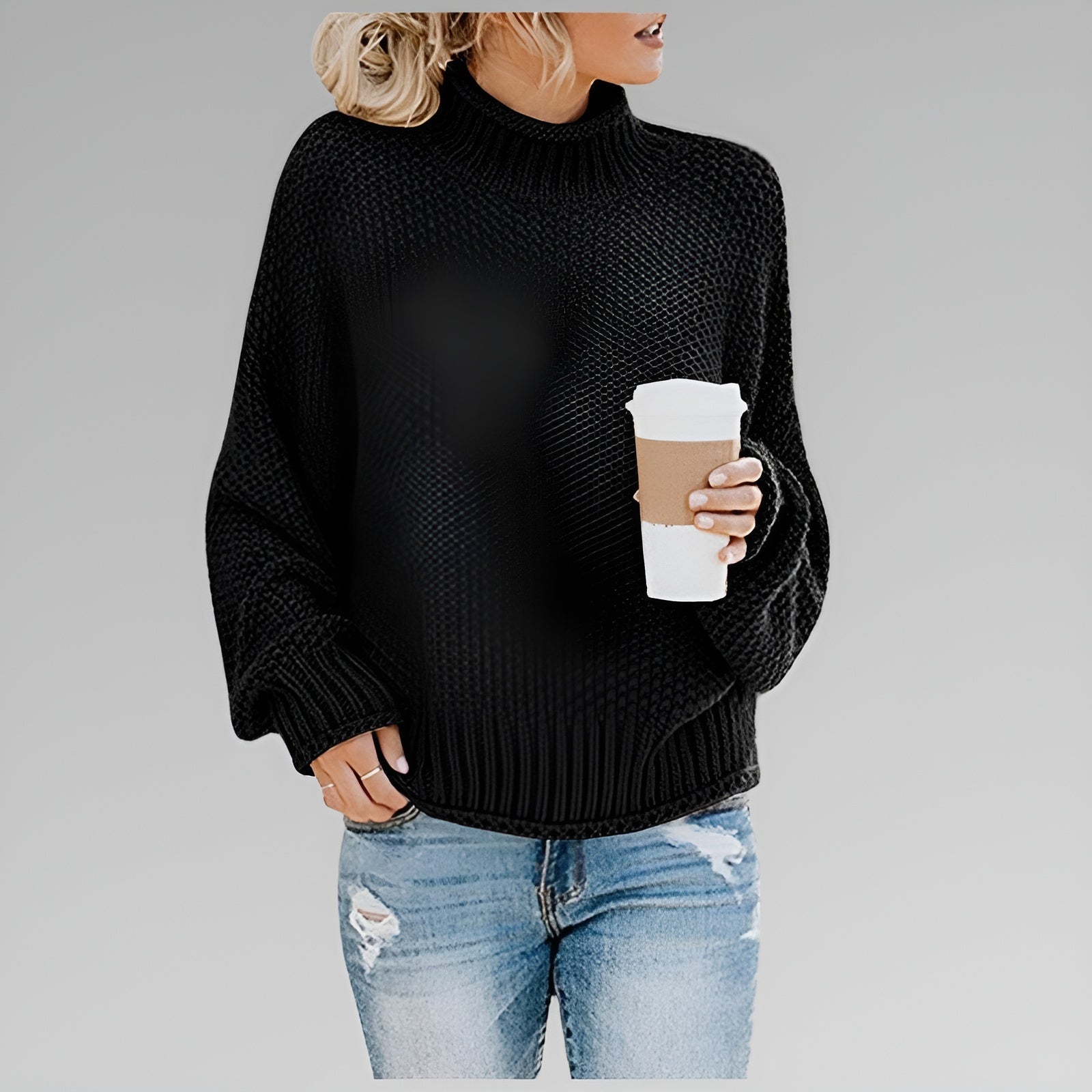 Anna | Women's Classic Crew Neck Relaxed Fit Knit Sweater