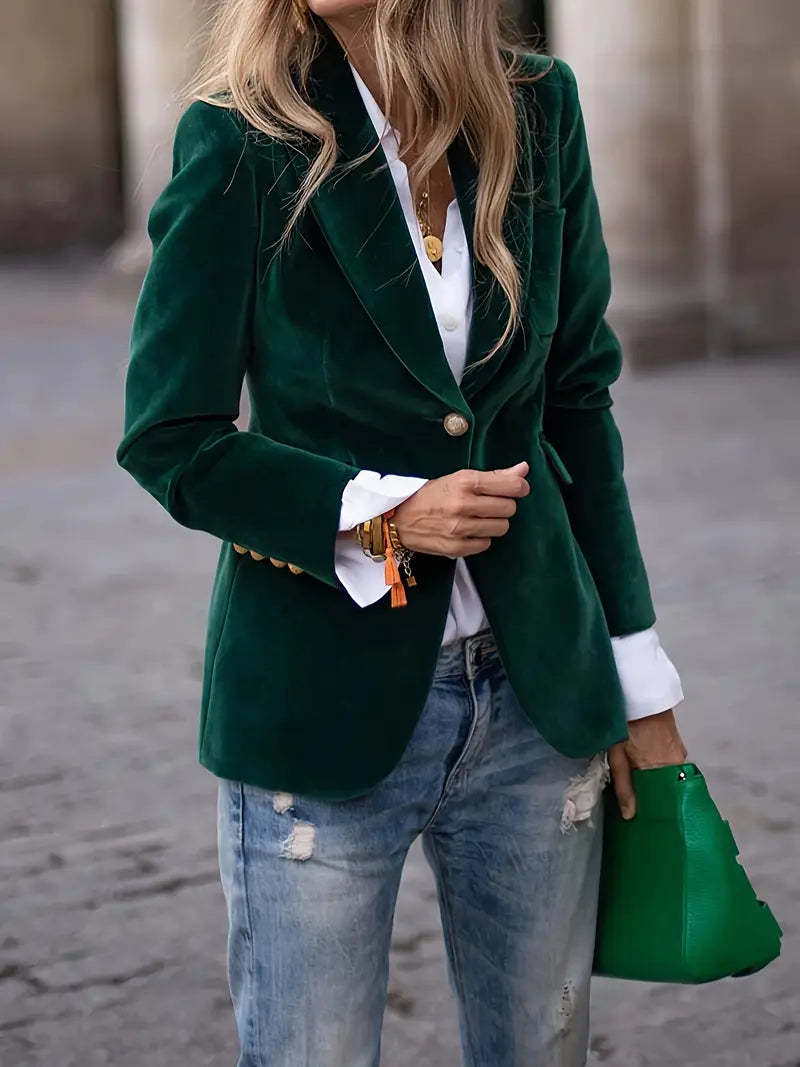 Seraphine | Women's Fitted Velvet Lapel Collar Blazer