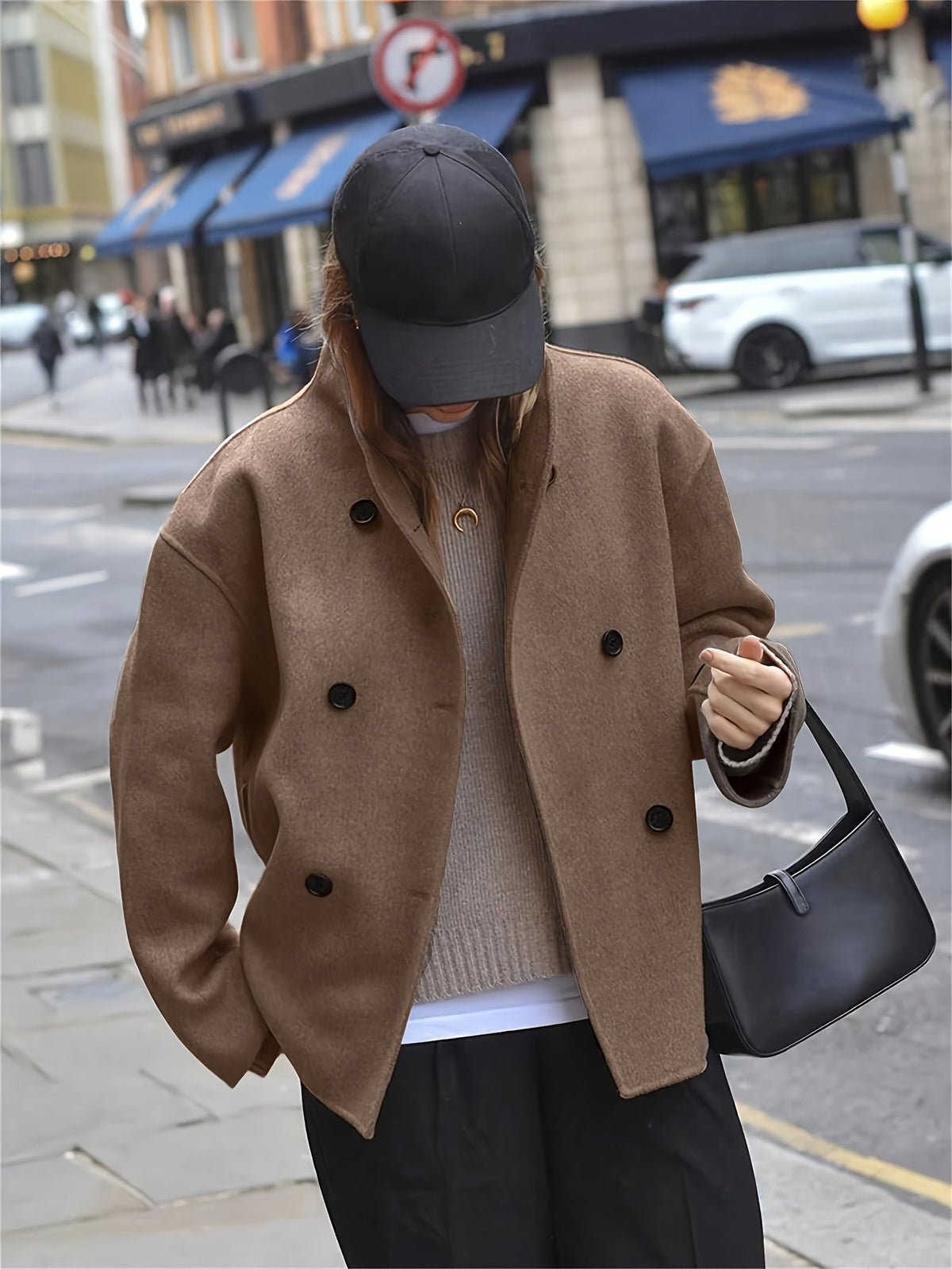 Ophelia | Women's Camel Wool Pea Coat