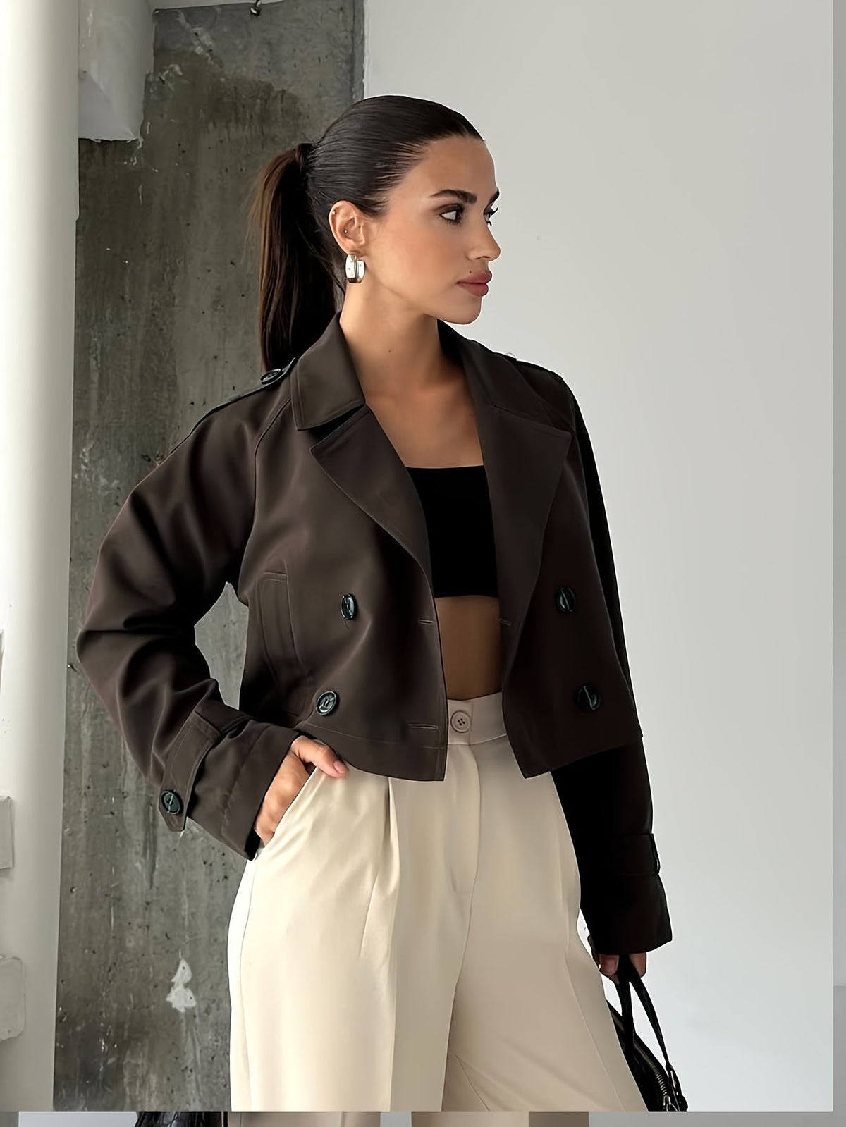 Marielle | Women's Coffee Brown Pea Coat