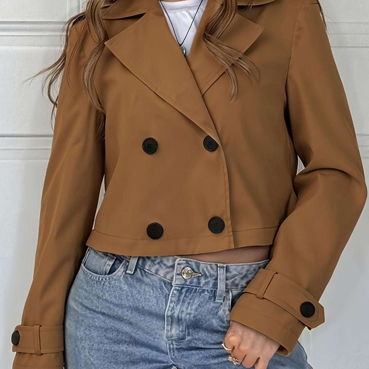 Wren | Women's Brown Tailored Pea Coat