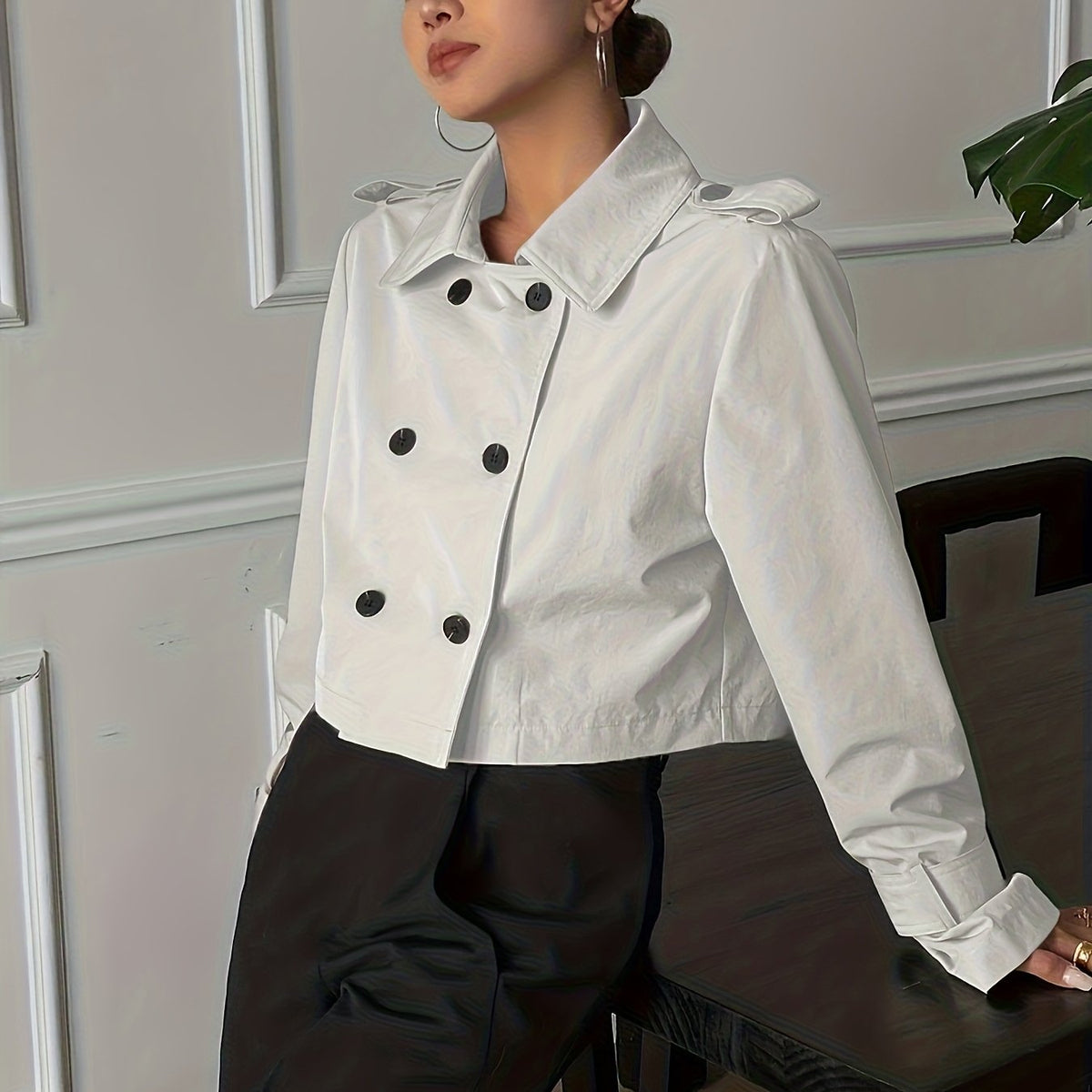 Josephine | Women's Khaki Twill Pea Coat