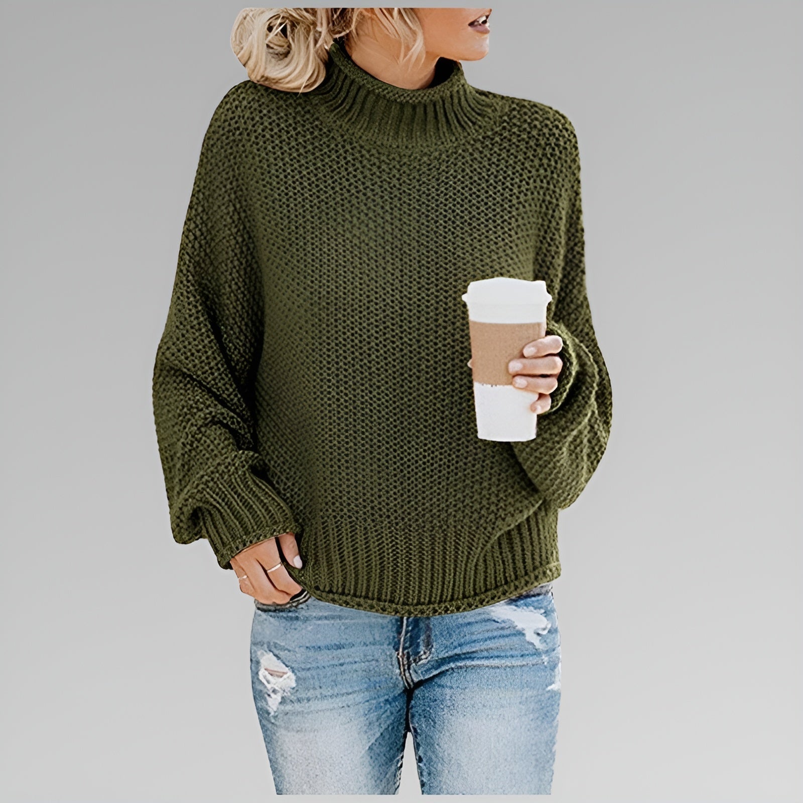 Anna | Women's Classic Crew Neck Relaxed Fit Knit Sweater