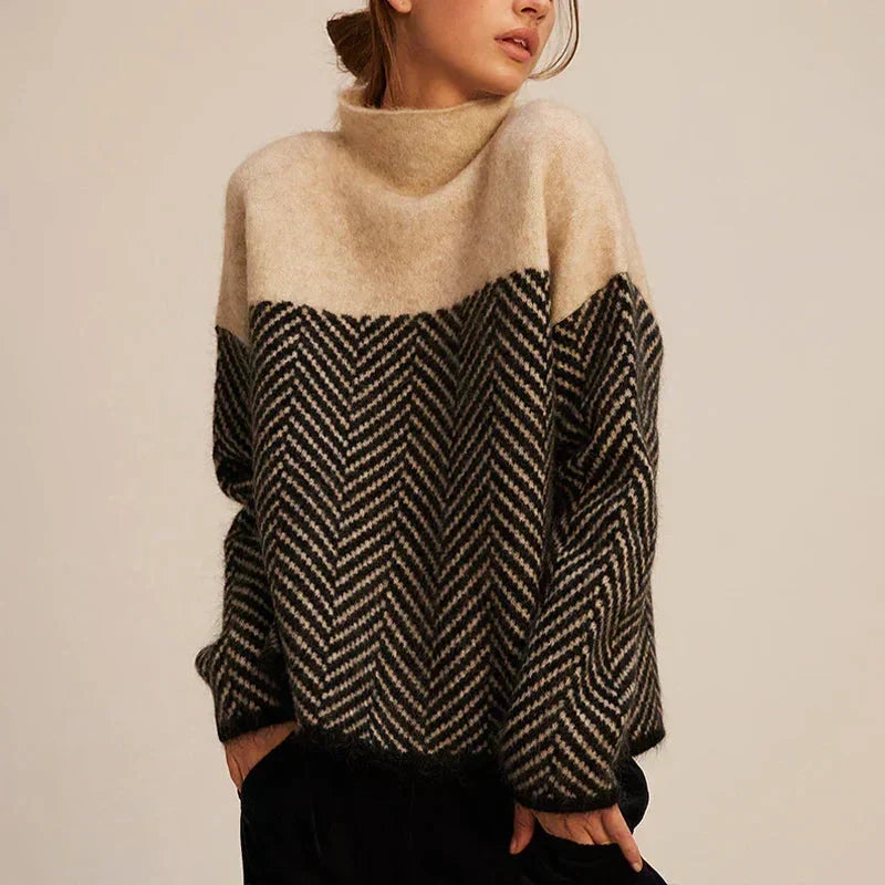 Wren | Chevron Turtleneck Sweater