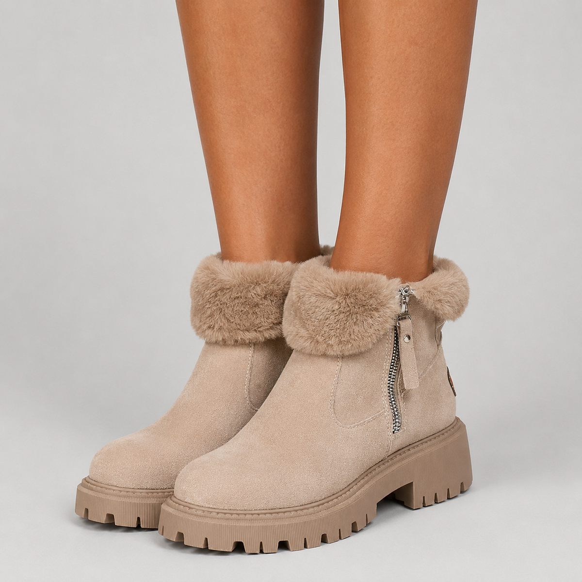 Primrose | Women's Faux Fur Platform Lug Sole Ankle Boots